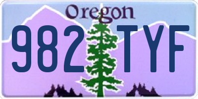 OR license plate 982TYF