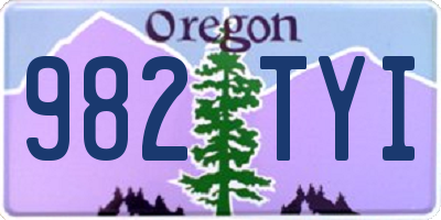 OR license plate 982TYI