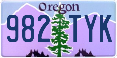 OR license plate 982TYK
