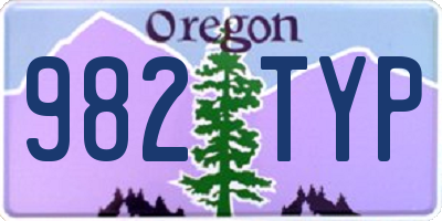 OR license plate 982TYP