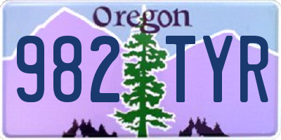 OR license plate 982TYR