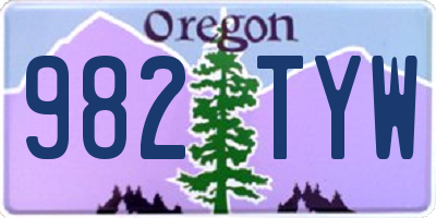 OR license plate 982TYW