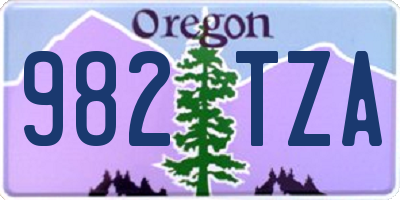 OR license plate 982TZA