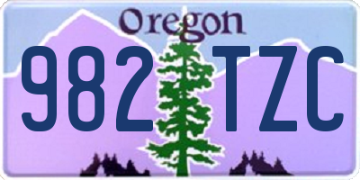 OR license plate 982TZC