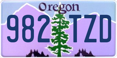 OR license plate 982TZD