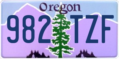 OR license plate 982TZF