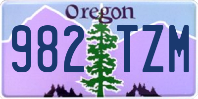 OR license plate 982TZM