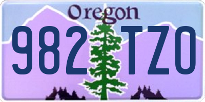 OR license plate 982TZO
