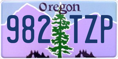 OR license plate 982TZP