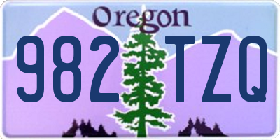 OR license plate 982TZQ