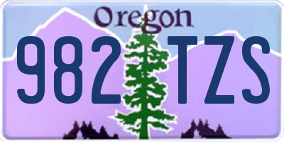 OR license plate 982TZS
