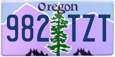 OR license plate 982TZT