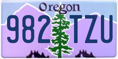 OR license plate 982TZU