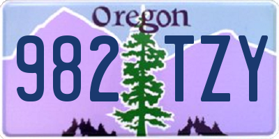 OR license plate 982TZY