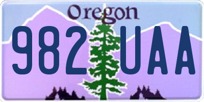 OR license plate 982UAA