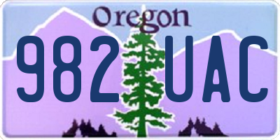 OR license plate 982UAC