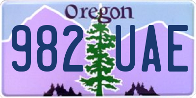 OR license plate 982UAE