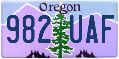 OR license plate 982UAF