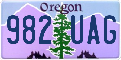 OR license plate 982UAG