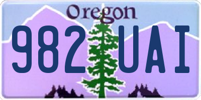 OR license plate 982UAI