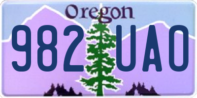 OR license plate 982UAO