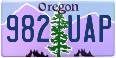 OR license plate 982UAP