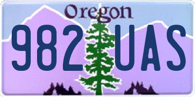 OR license plate 982UAS