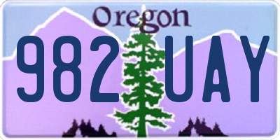 OR license plate 982UAY