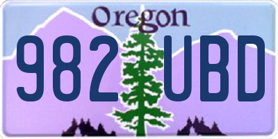 OR license plate 982UBD