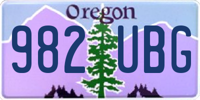 OR license plate 982UBG
