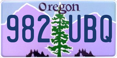 OR license plate 982UBQ