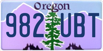 OR license plate 982UBT