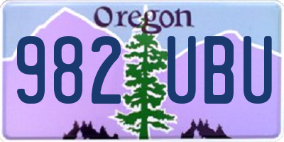 OR license plate 982UBU