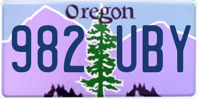 OR license plate 982UBY