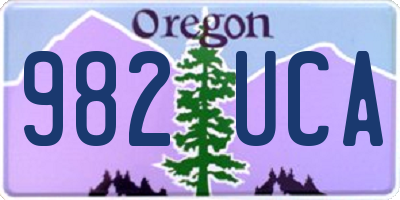 OR license plate 982UCA
