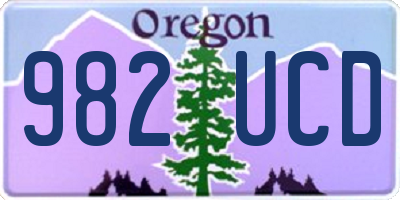 OR license plate 982UCD