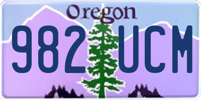 OR license plate 982UCM