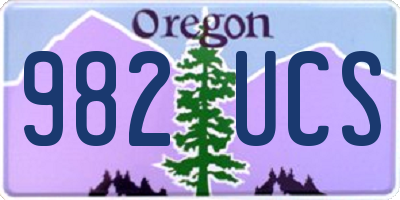 OR license plate 982UCS