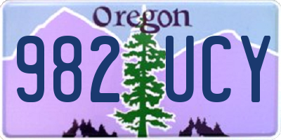 OR license plate 982UCY
