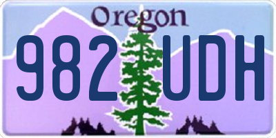 OR license plate 982UDH