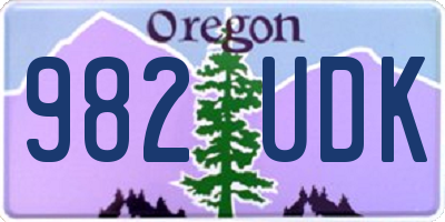 OR license plate 982UDK