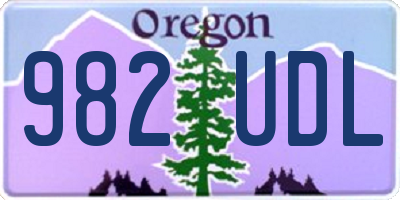 OR license plate 982UDL