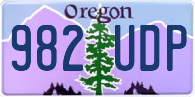 OR license plate 982UDP