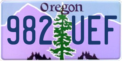 OR license plate 982UEF