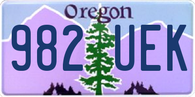 OR license plate 982UEK