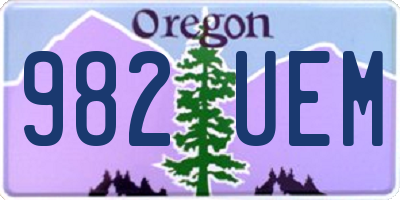 OR license plate 982UEM