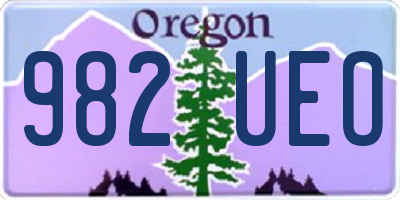OR license plate 982UEO