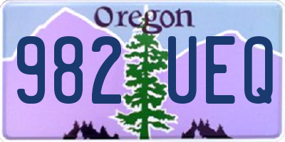 OR license plate 982UEQ
