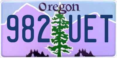 OR license plate 982UET