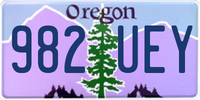 OR license plate 982UEY